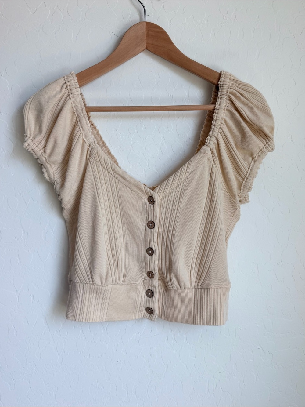 Free People "Brighter Days" cropped milkmaid blouse